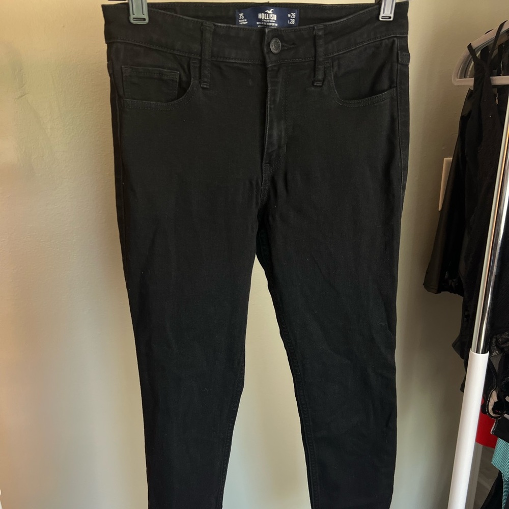 Hollister Black Mid Rise Skinny Jeans 26